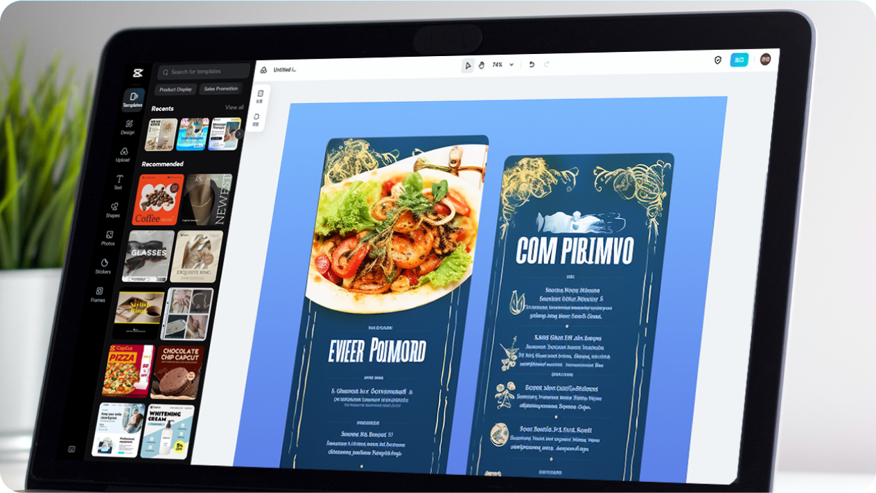 Create restaurant menu rack cards